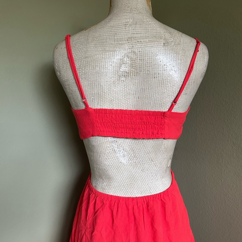 H&M Orange Cutout Spaghetti strap Sundress Cocktail - Picture 3 of 5